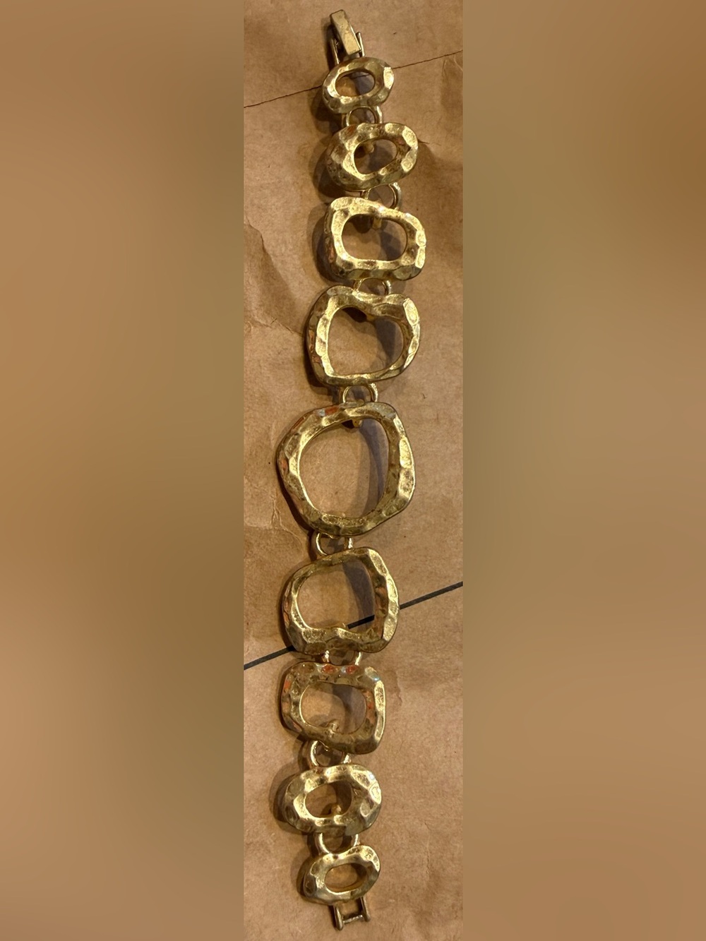Lia Sophie Gold-Tone Hammered Link Bracelet - Women Jewelry